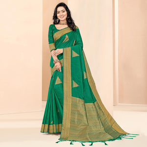 green-woven-cotton-silk-saree-143798