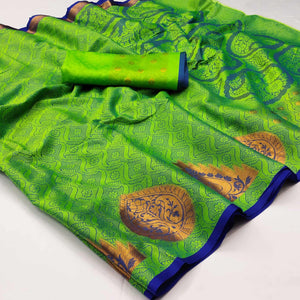 green-woven-cotton-silk-saree-1