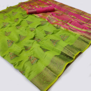green-woven-cotton-silk-saree-2
