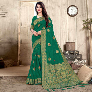 green-woven-cotton-silk-saree-143833