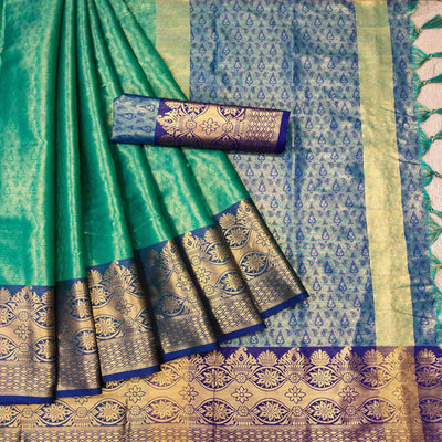 green-woven-cotton-silk-saree-143013