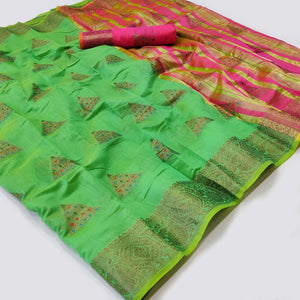 green-woven-cotton-silk-saree-3