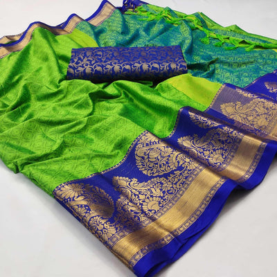 green-woven-cotton-silk-saree-142963