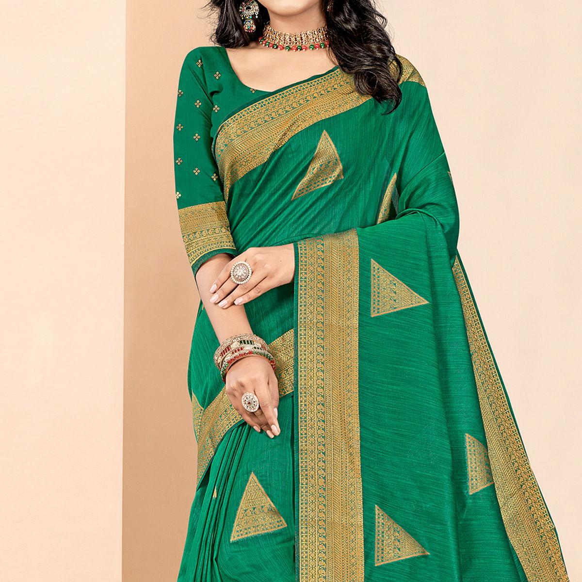 green-woven-cotton-silk-saree-143798