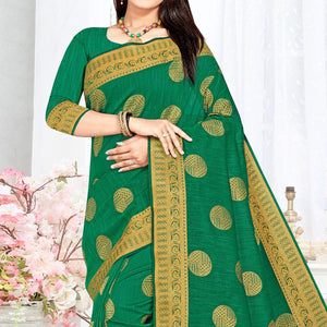 green-woven-cotton-silk-saree-143818