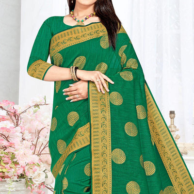 green-woven-cotton-silk-saree-143818