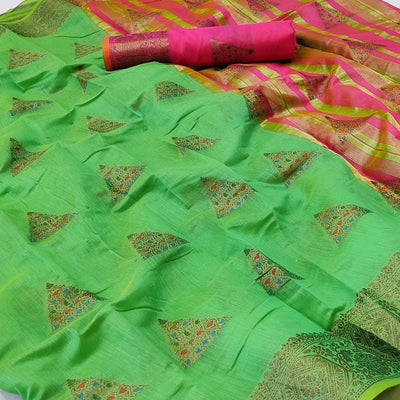 green-woven-cotton-silk-saree-3