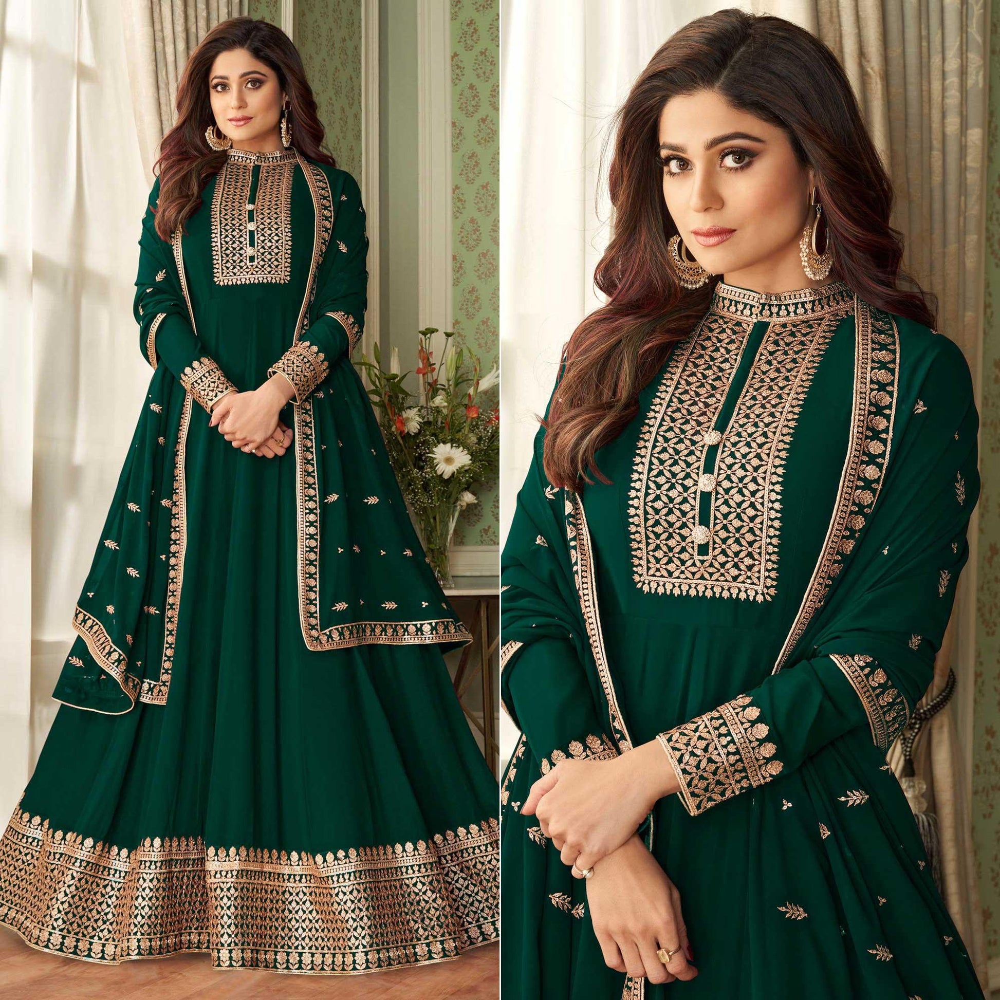 green-partywear-woven-georgette-anarkali-suit