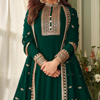 green-partywear-woven-georgette-anarkali-suit