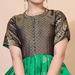 green-woven-jacquard-anarkali-style-gown-1