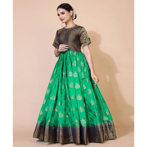 green-woven-jacquard-anarkali-style-gown-1