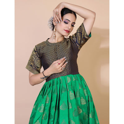 green-woven-jacquard-anarkali-style-gown-1