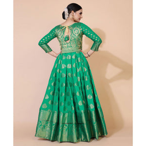 green-woven-jacquard-anarkali-style-gown-2
