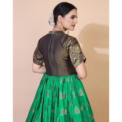 green-woven-jacquard-anarkali-style-gown-1