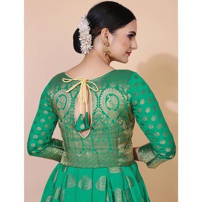green-woven-jacquard-anarkali-style-gown-2