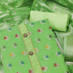green-woven-jacquard-dress-material-1