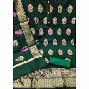 green-woven-jacquard-dress-material