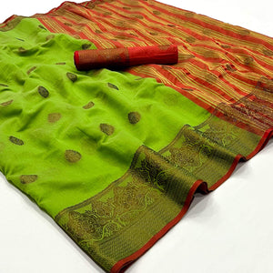 green-woven-linen-saree-145184