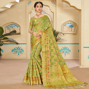 green-woven-organza-saree-144924