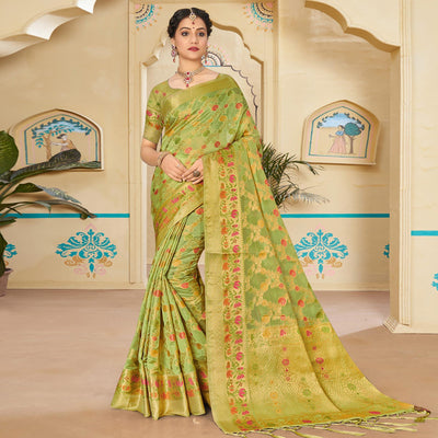 green-woven-organza-saree-144924