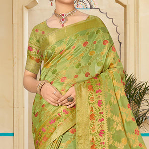 green-woven-organza-saree-144924