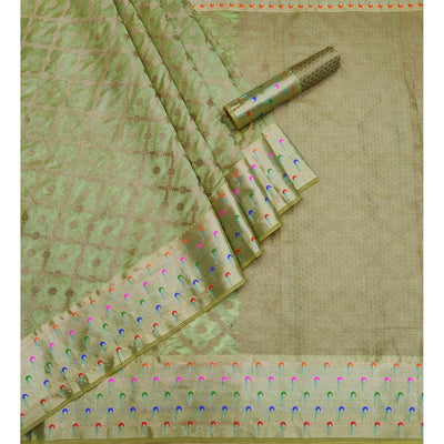 green-woven-organza-saree-144373