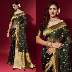 green-woven-organza-saree-with-tassels-143542