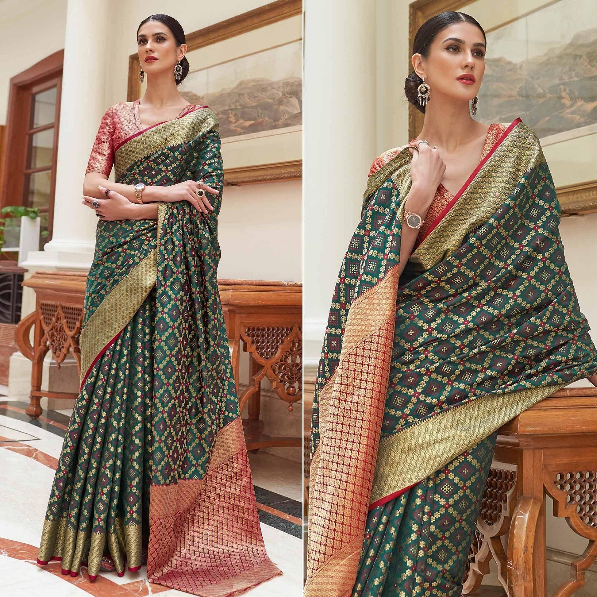green-woven-patola-banarasi-silk-saree-144252