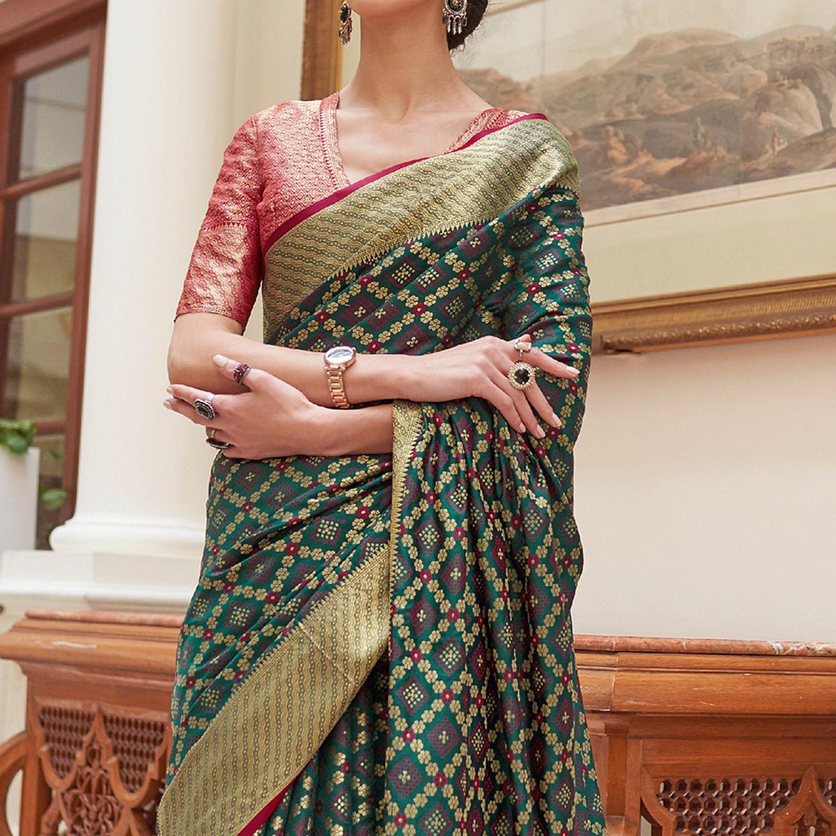 green-woven-patola-banarasi-silk-saree-144252