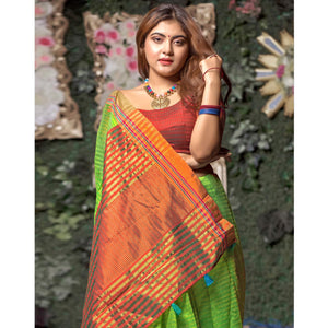 green-festive-wear-woven-kesar-cotton-saree-112144
