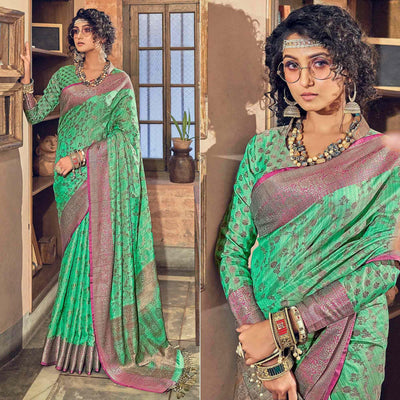 green-woven-pure-silk-saree-with-tassels-144079