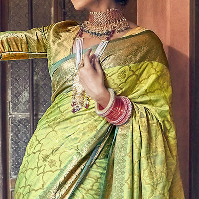 green-woven-pure-silk-saree-with-tassels-144068