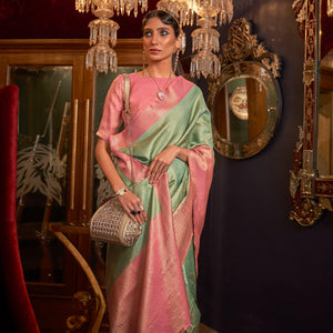 green-woven-pure-silk-saree-with-tassels-145117