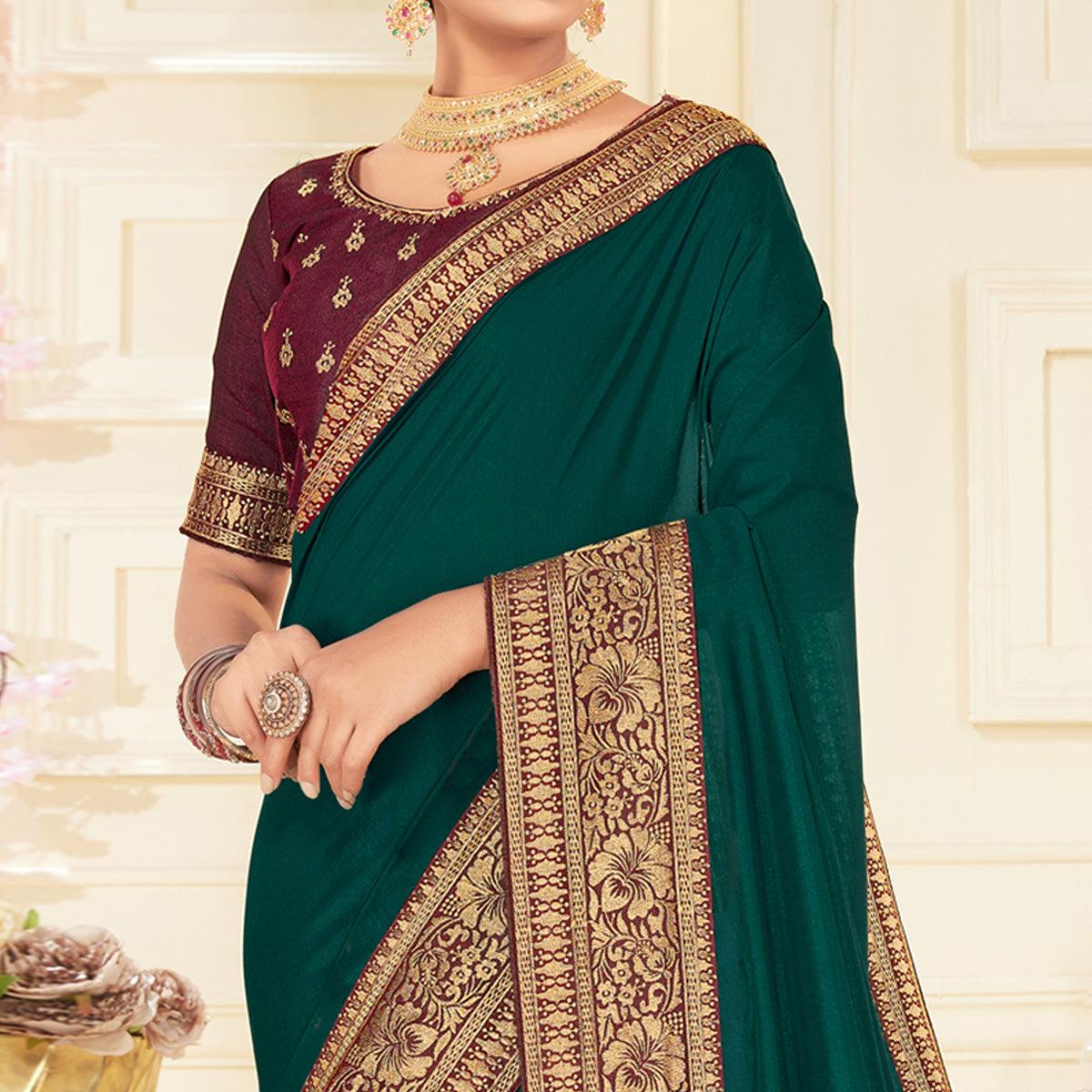 green-woven-vichitra-silk-saree