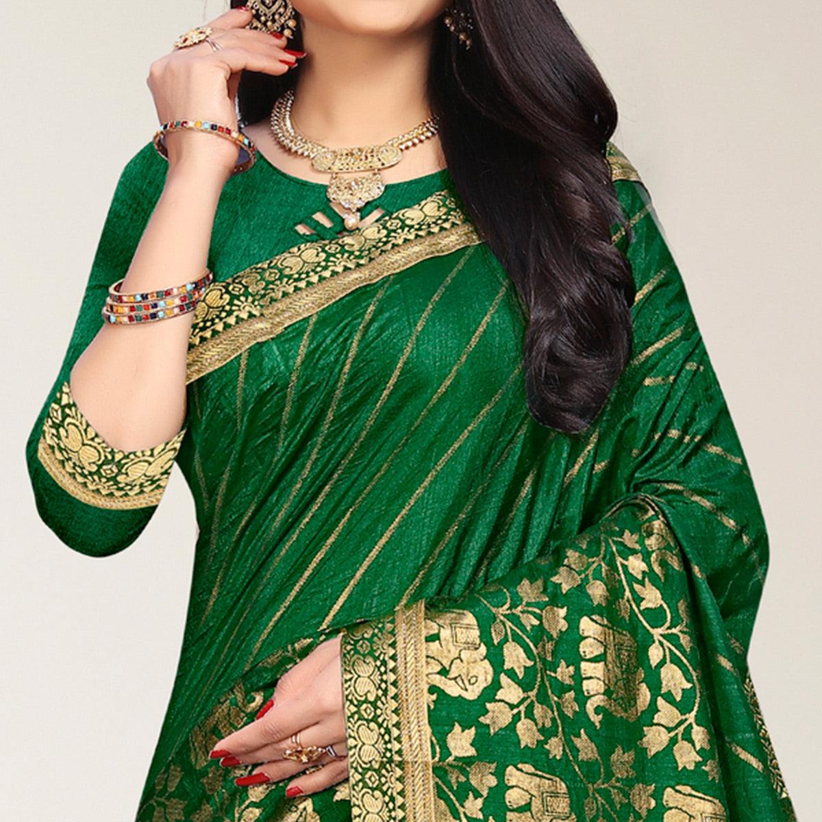 green-woven-vichitra-silk-saree-5