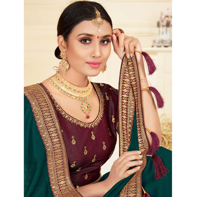 green-woven-vichitra-silk-saree