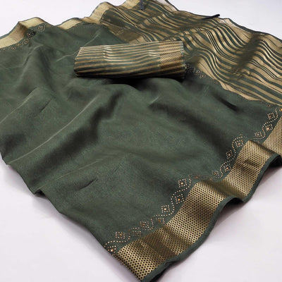 green-woven-with-embellished-cotton-saree