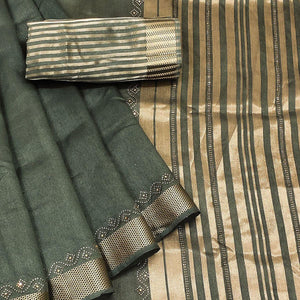 green-woven-with-embellished-cotton-saree