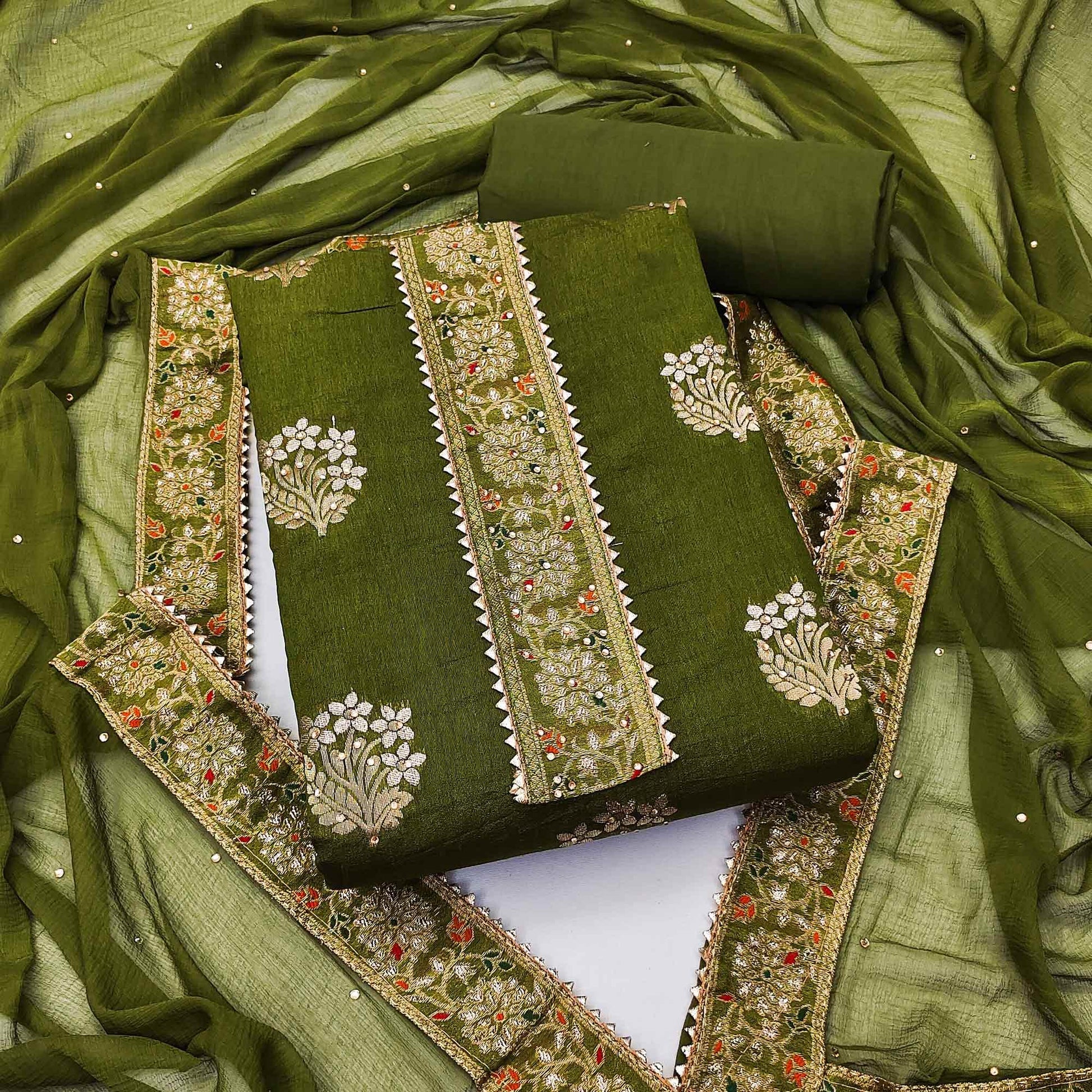 green-woven-with-embellished-jacquard-dress-material