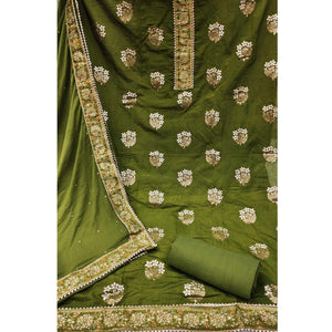 green-woven-with-embellished-jacquard-dress-material