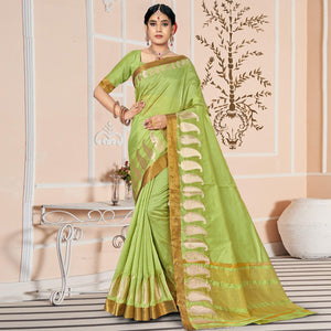 green-woven-with-embellished-poly-cotton-saree-2