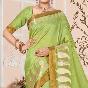 green-woven-with-embellished-poly-cotton-saree-2