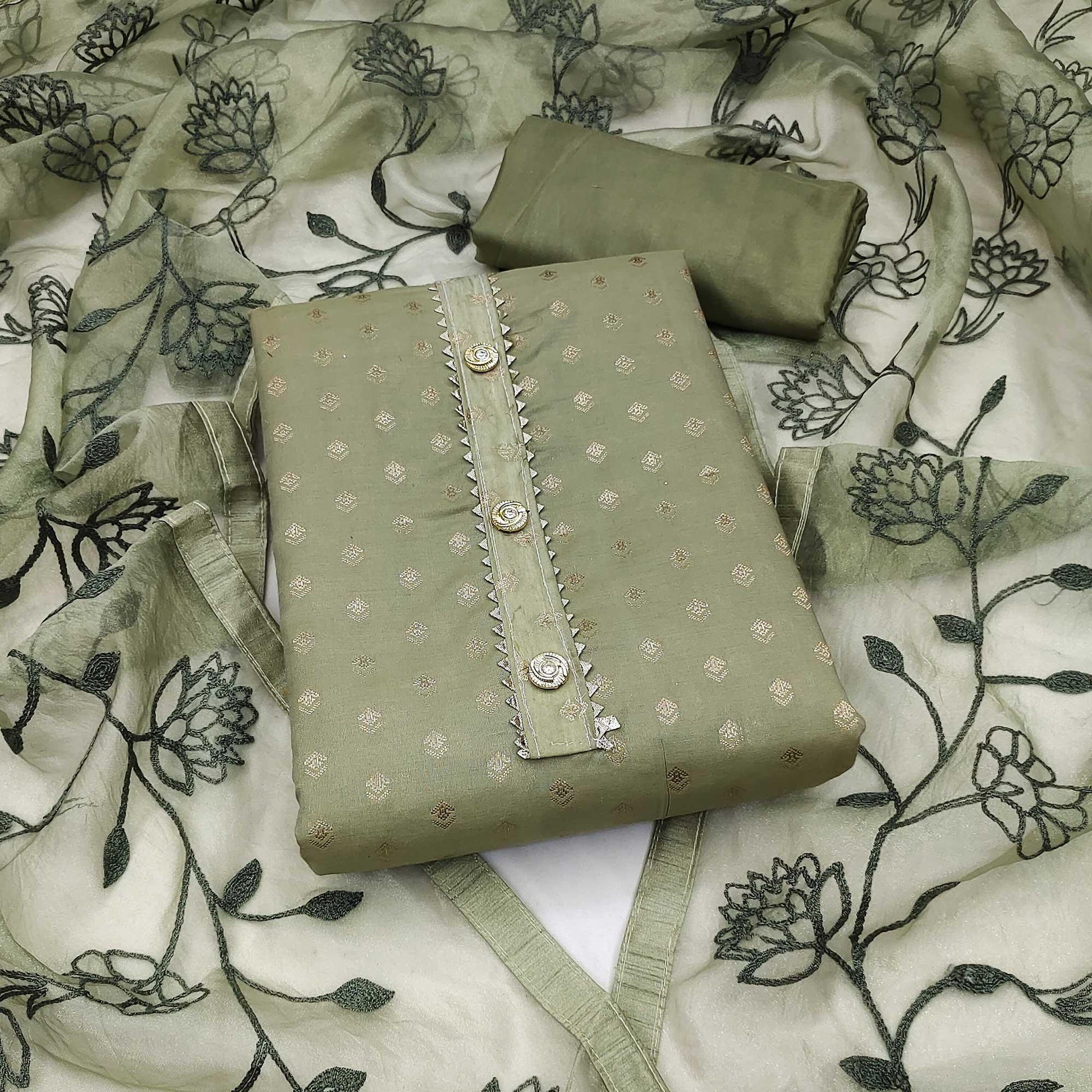 green-woven-with-gota-work-pure-cotton-dress-material-145088