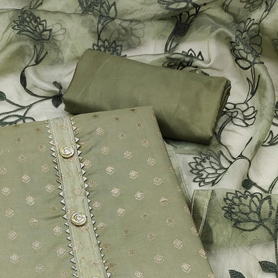 green-woven-with-gota-work-pure-cotton-dress-material-145088