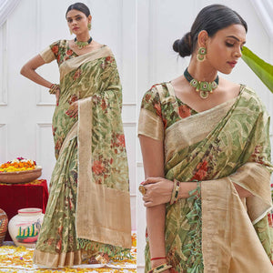 green-woven-with-printed-organza-saree-144337