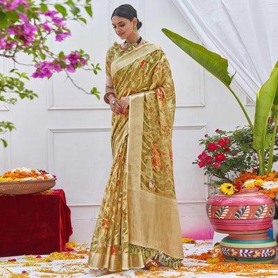green-woven-with-printed-organza-saree-144340