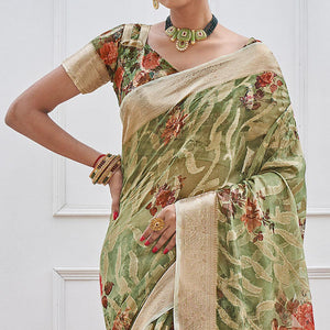 green-woven-with-printed-organza-saree-144337