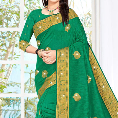 green-woven-with-swarovski-cotton-silk-saree-with-tassels-143754