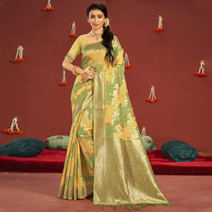 green-yellow-woven-art-silk-saree