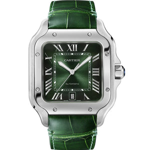 Cartier 'SANTOS DE CARTIER, LARGE, AUTOMATIC, STEEL, INTERCHANGEABLE STEEL AND LEATHER BRACELETS'